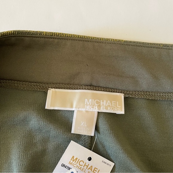 Michael Michael Kors Green and Gold Zebra Print Mini Pencil Skirt - Picture 5 of 7